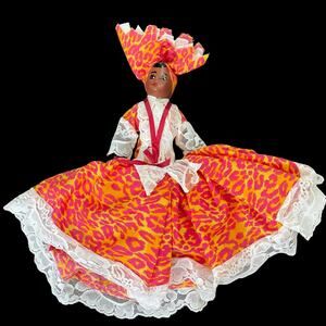 African American Doll Handcrafted Folk Art Island Souvenir Handmade Jamaica Toy